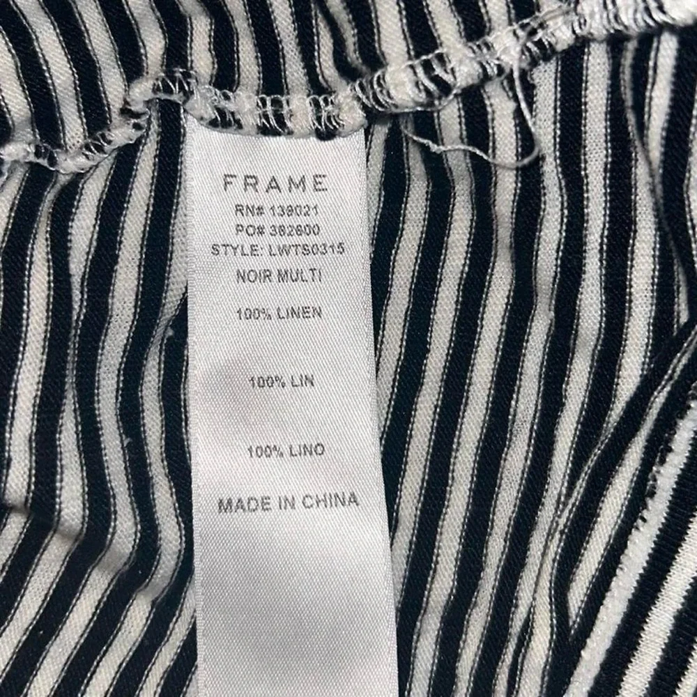Frame Denim Black and White Striped Long Sleeve Tee - Picture 7 of 9